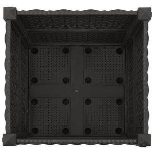 Κήπος Γλαστράκι με Ροδάκια Μαύρο 40 x 40 x 44 εκ PP - Pakobazaar