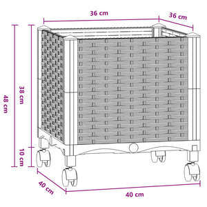 Κήπος Γλαστράκι με Ροδάκια Μπλε Γκρι 40 x 40 x 48 cm PP - Pakobazaar