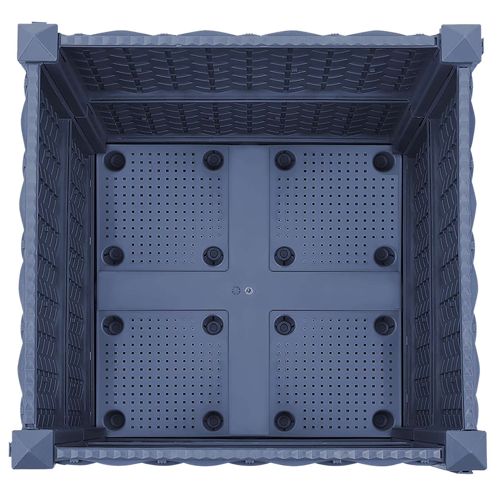 Κήπος Γλαστράκι με Ροδάκια Μπλε Γκρι 40 x 40 x 48 cm PP - Pakobazaar