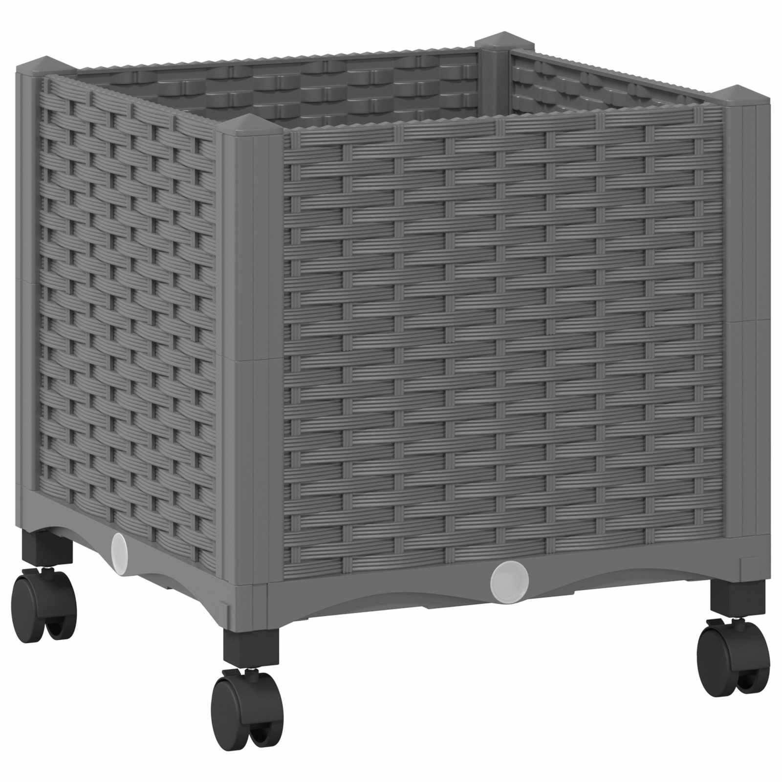 Κήπος Γλαστράκι με Ροδάκια Ανοιχτό γκρι 40 x 40 x 48 cm PP - Pakobazaar