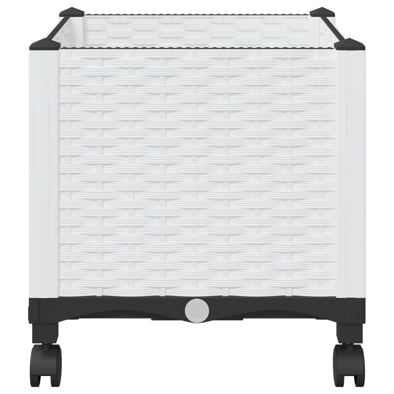 Κήπος Γλαστράκι με Ροδάκια Λευκό 40 x 40 x 48 cm PP - Pakobazaar