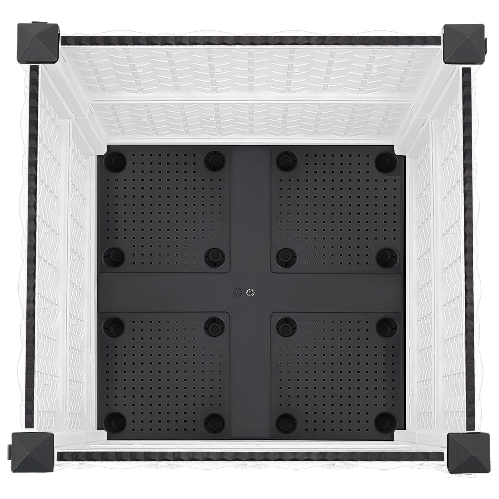 Κήπος Γλαστράκι με Ροδάκια Λευκό 40 x 40 x 48 cm PP - Pakobazaar