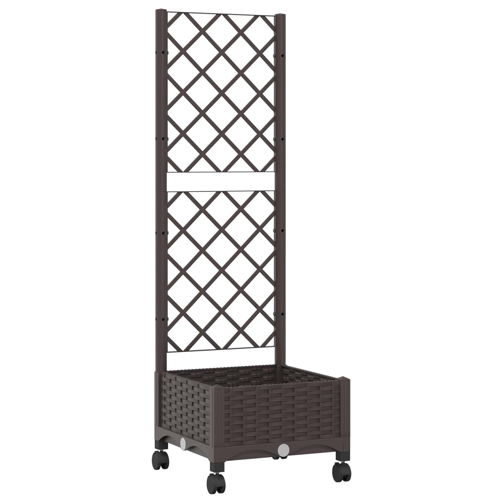 Γλάστρα κήπου με πέργκολα & τροχούς Καφέ 40 x 40 x 131,5 εκ. PP - Pakobazaar
