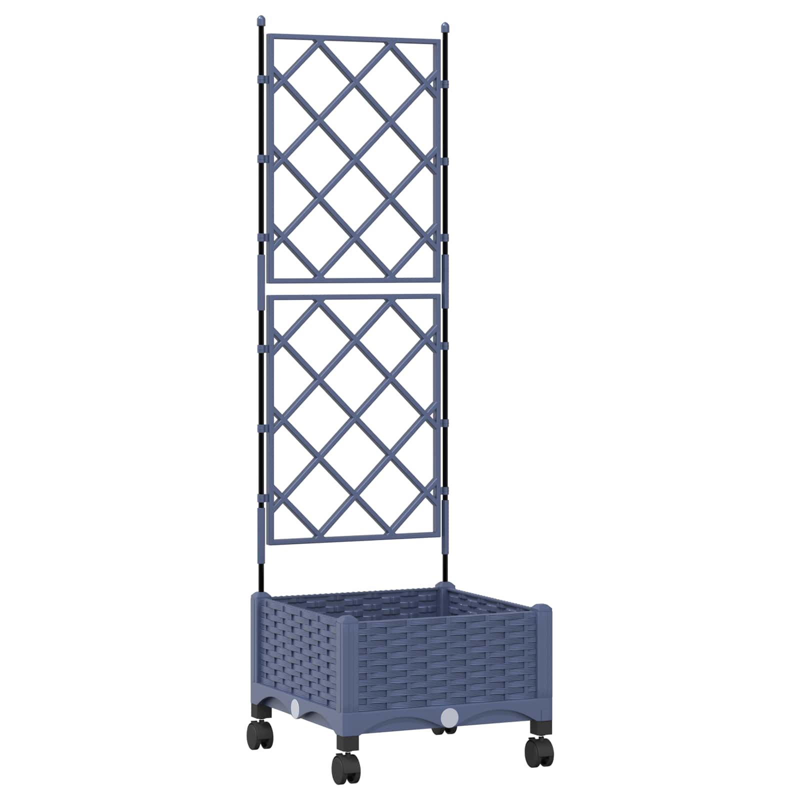 Γλάστρα κήπου με πέργκολα & τροχούς Γκρι 40 x 40 x 131,5 εκ. PP - Pakobazaar