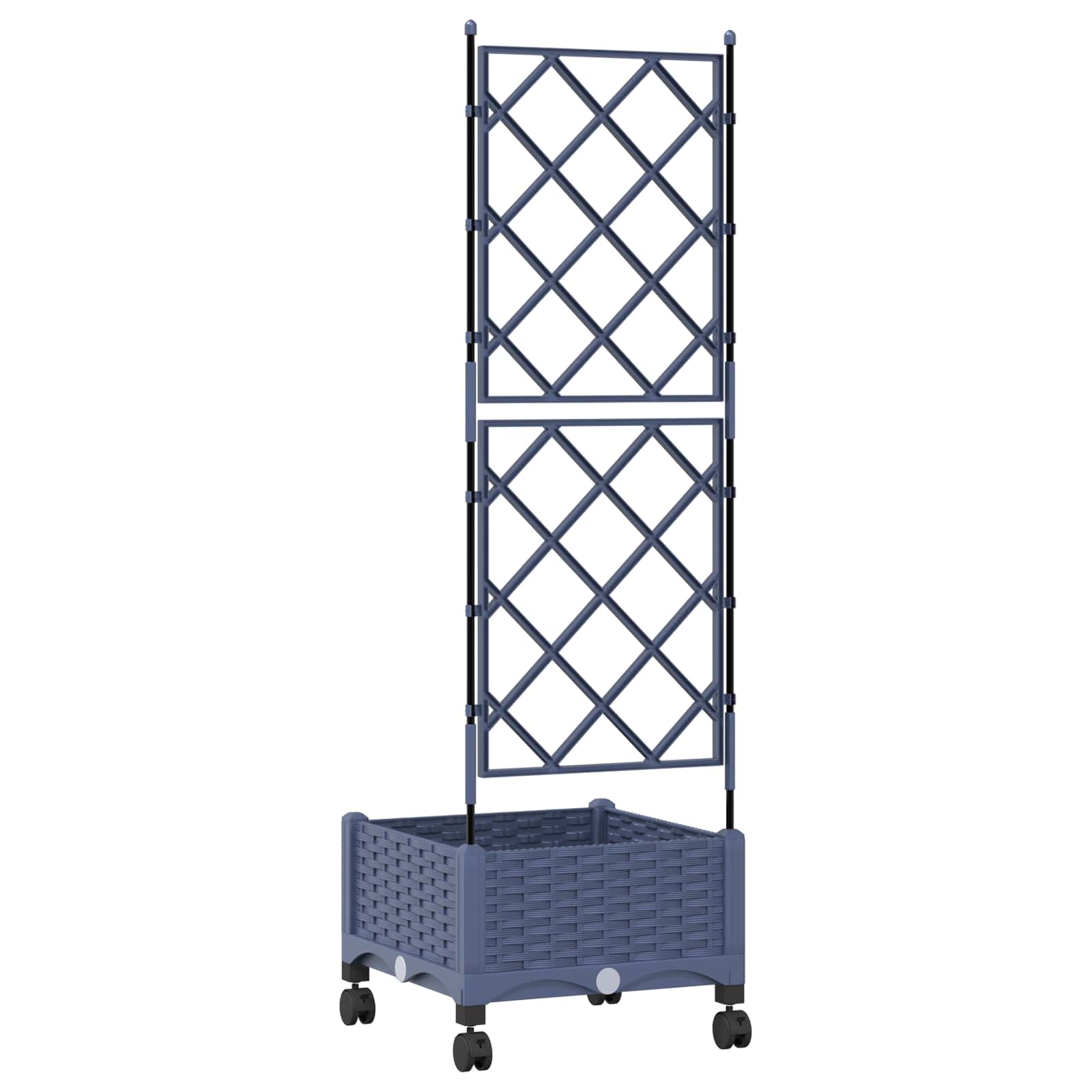 Γλάστρα κήπου με πέργκολα & τροχούς Γκρι 40 x 40 x 131,5 εκ. PP - Pakobazaar