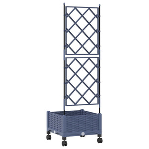 Γλάστρα κήπου με πέργκολα & τροχούς Γκρι 40 x 40 x 131,5 εκ. PP - Pakobazaar
