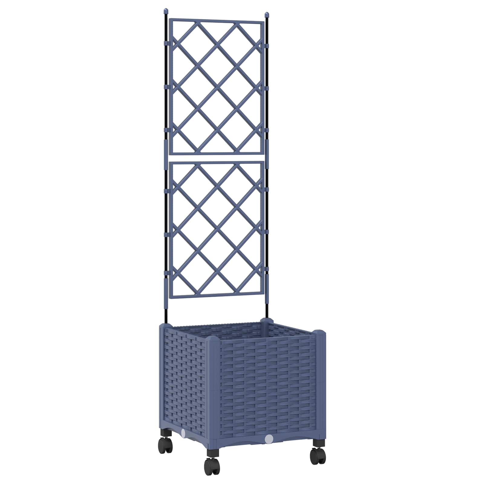 Γλάστρα κήπου με πέργκολα & τροχούς Γκρι 40 x 40 x 149 εκ PP - Pakobazaar