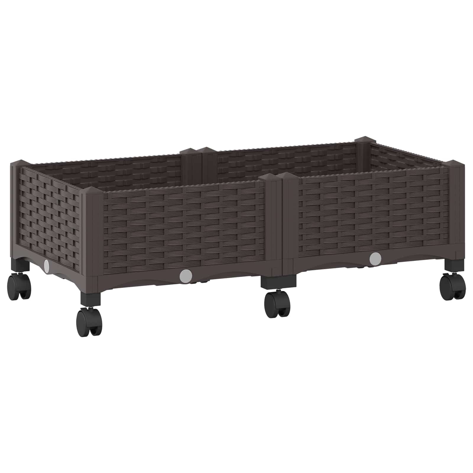 Κήπος Γλαστράκι με Ροδάκια Καφέ 80 x 40 x 29 εκ PP - Pakobazaar