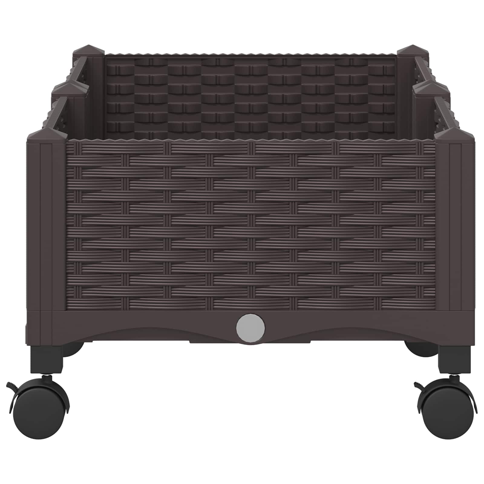 Κήπος Γλαστράκι με Ροδάκια Καφέ 80 x 40 x 29 εκ PP - Pakobazaar