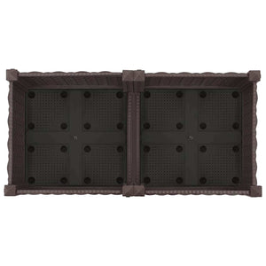 Κήπος Γλαστράκι με Ροδάκια Καφέ 80 x 40 x 29 εκ PP - Pakobazaar