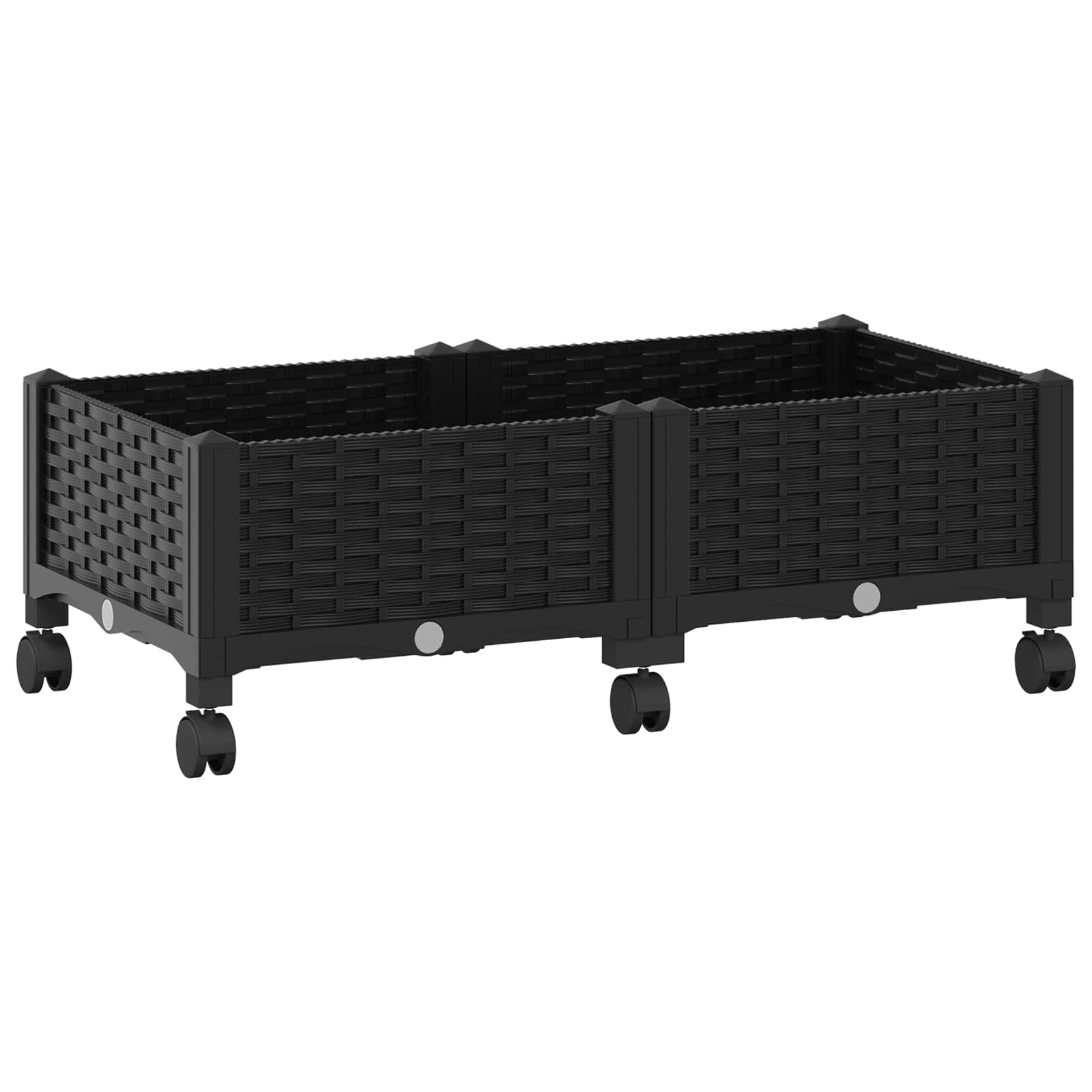 Κήπος Γλαστράκι με Ροδάκια Μαύρο 80 x 40 x 29 εκ PP - Pakobazaar