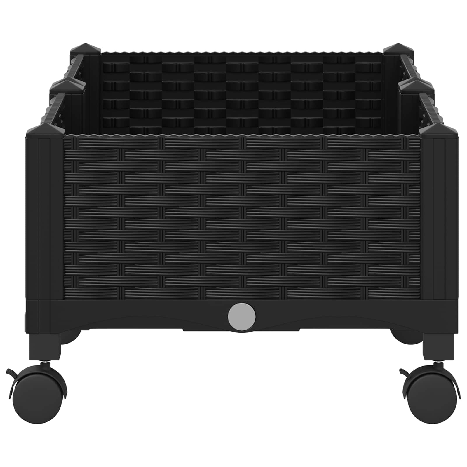 Κήπος Γλαστράκι με Ροδάκια Μαύρο 80 x 40 x 29 εκ PP - Pakobazaar
