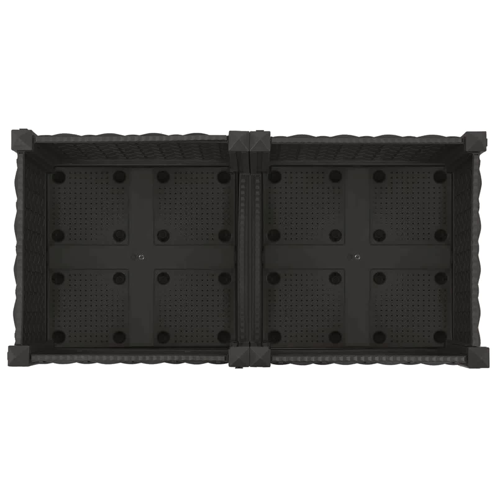 Κήπος Γλαστράκι με Ροδάκια Μαύρο 80 x 40 x 29 εκ PP - Pakobazaar