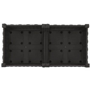 Κήπος Γλαστράκι με Ροδάκια Μαύρο 80 x 40 x 29 εκ PP - Pakobazaar