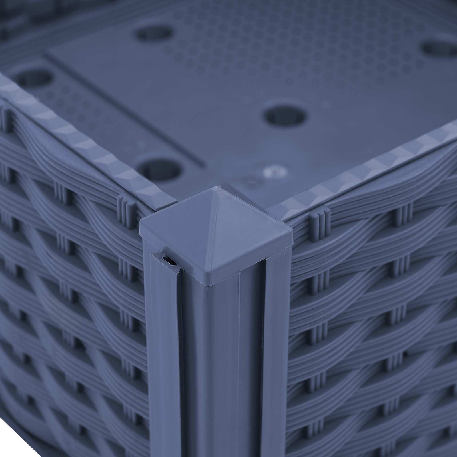 Κήπος Γλαστράκι με Ροδάκια Μπλε Γκρι 80 x 40 x 33 cm PP - Pakobazaar