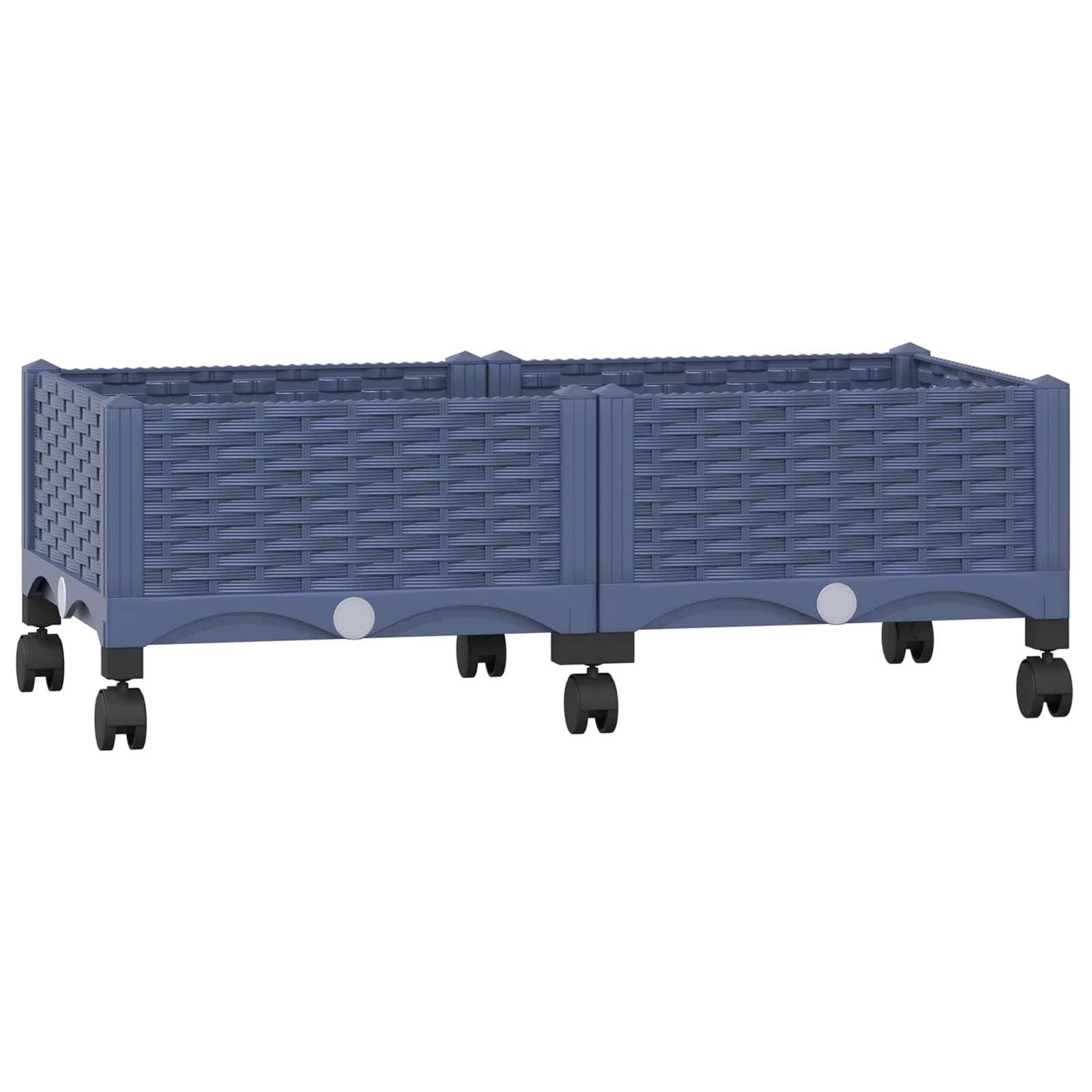 Κήπος Γλαστράκι με Ροδάκια Μπλε Γκρι 80 x 40 x 33 cm PP - Pakobazaar