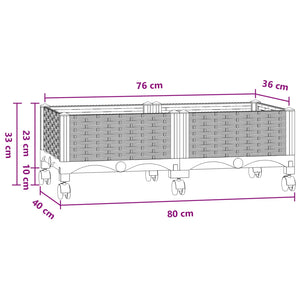 Κήπος Γλαστράκι με Ροδάκια Μπλε Γκρι 80 x 40 x 33 cm PP - Pakobazaar