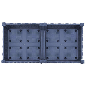 Κήπος Γλαστράκι με Ροδάκια Μπλε Γκρι 80 x 40 x 33 cm PP - Pakobazaar