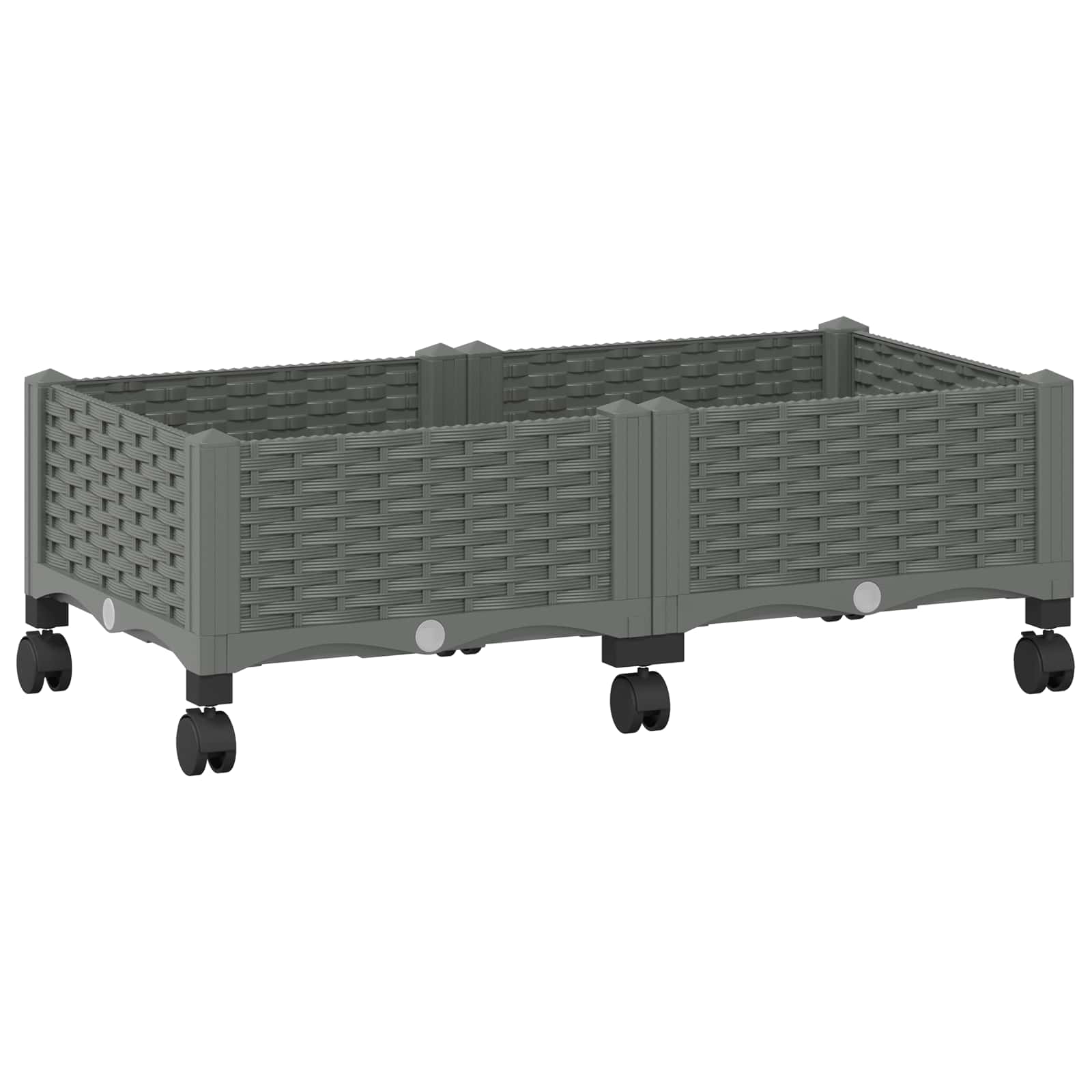 Κήπος Γλαστράκι με Ροδάκια Ανοιχτό γκρι 80 x 40 x 33 cm PP - Pakobazaar