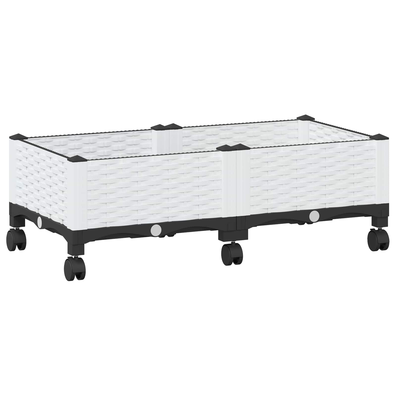 Κήπος Γλαστράκι με Ροδάκια Λευκό 80 x 40 x 33 cm PP - Pakobazaar