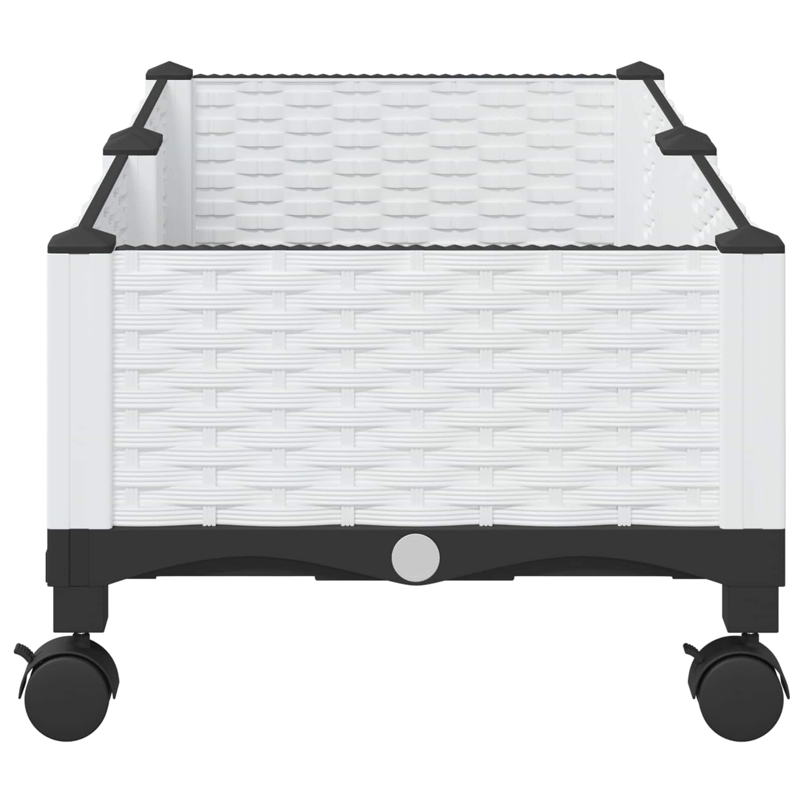 Κήπος Γλαστράκι με Ροδάκια Λευκό 80 x 40 x 33 cm PP - Pakobazaar