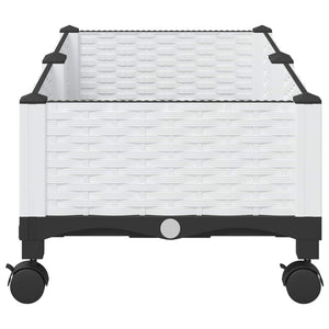 Κήπος Γλαστράκι με Ροδάκια Λευκό 80 x 40 x 33 cm PP - Pakobazaar