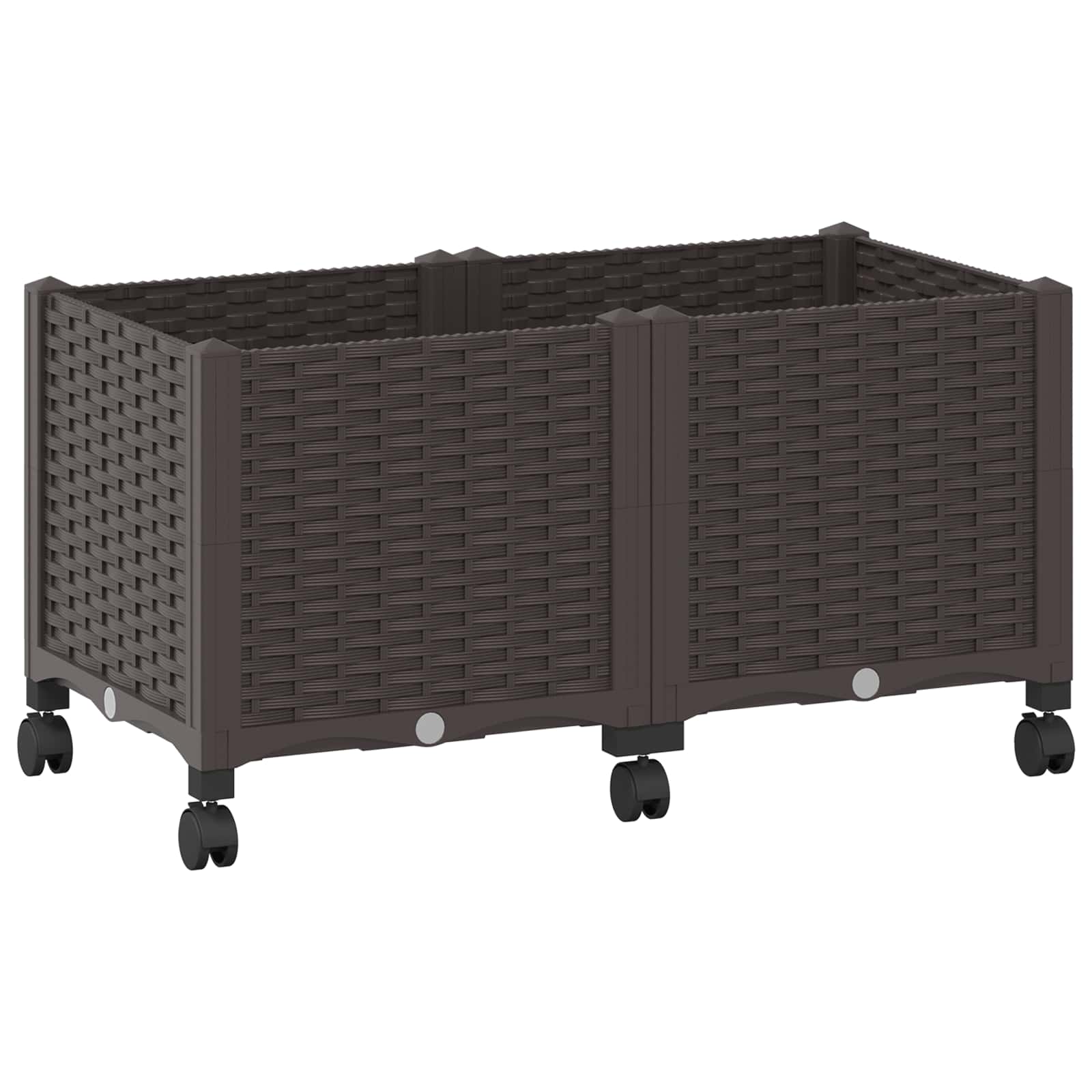 Κήπος Γλαστράκι με Ροδάκια Καφέ 80 x 40 x 44 εκ PP - Pakobazaar