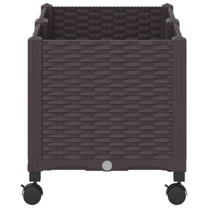 Κήπος Γλαστράκι με Ροδάκια Καφέ 80 x 40 x 44 εκ PP - Pakobazaar