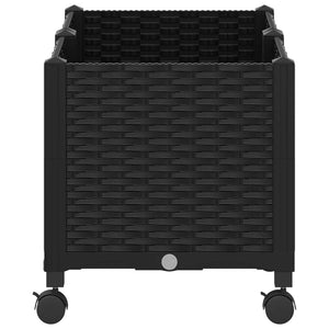Κήπος Γλαστράκι με Ροδάκια Μαύρο 80 x 40 x 44 εκ PP - Pakobazaar