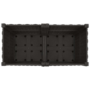 Κήπος Γλαστράκι με Ροδάκια Μαύρο 80 x 40 x 44 εκ PP - Pakobazaar