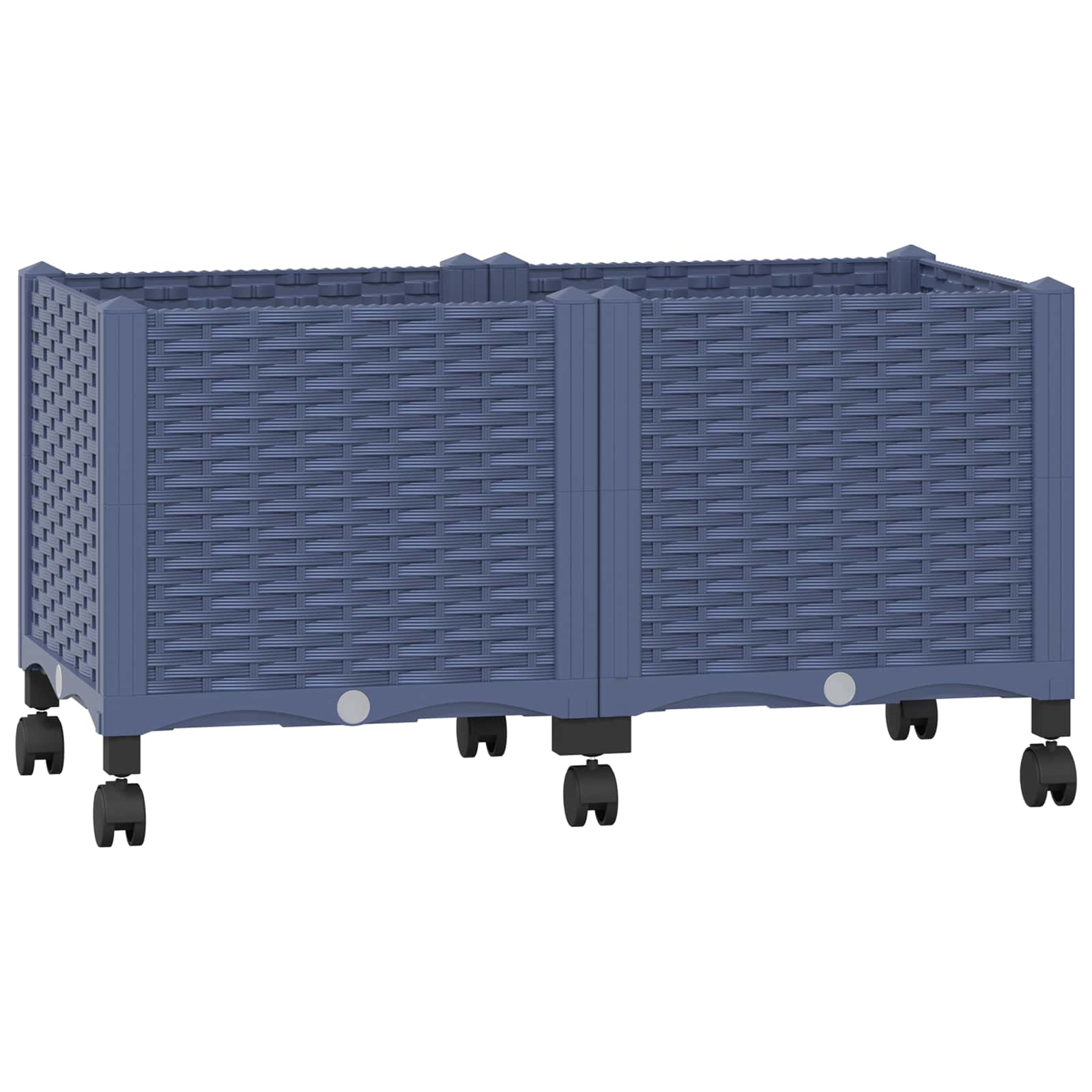 Κήπος Γλαστράκι με Ροδάκια Μπλε Γκρι 80 x 40 x 48 cm PP - Pakobazaar