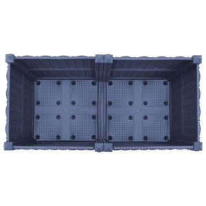 Κήπος Γλαστράκι με Ροδάκια Μπλε Γκρι 80 x 40 x 48 cm PP - Pakobazaar