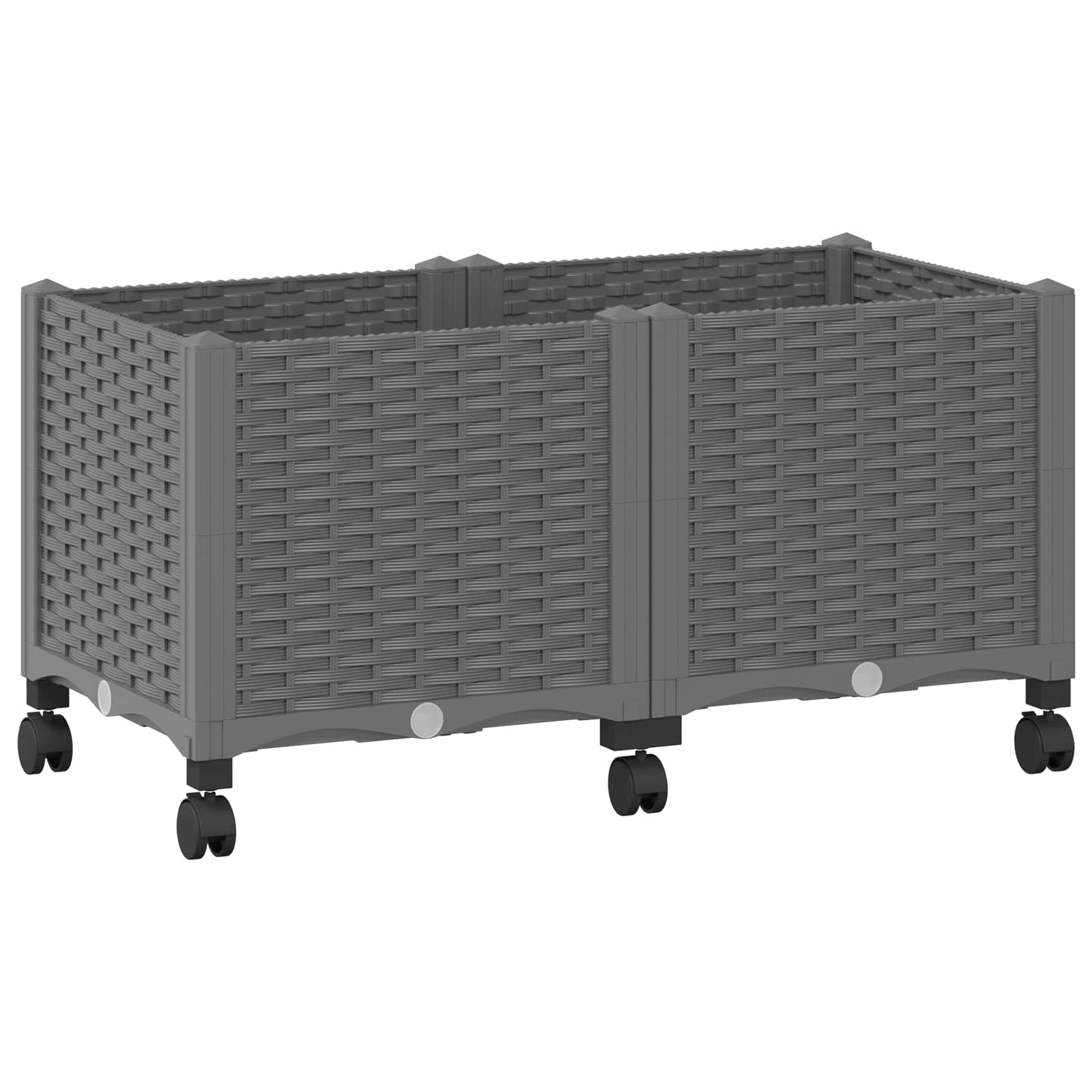 Κήπος Γλαστράκι με Ροδάκια Ανοιχτό γκρι 80 x 40 x 48 cm PP - Pakobazaar