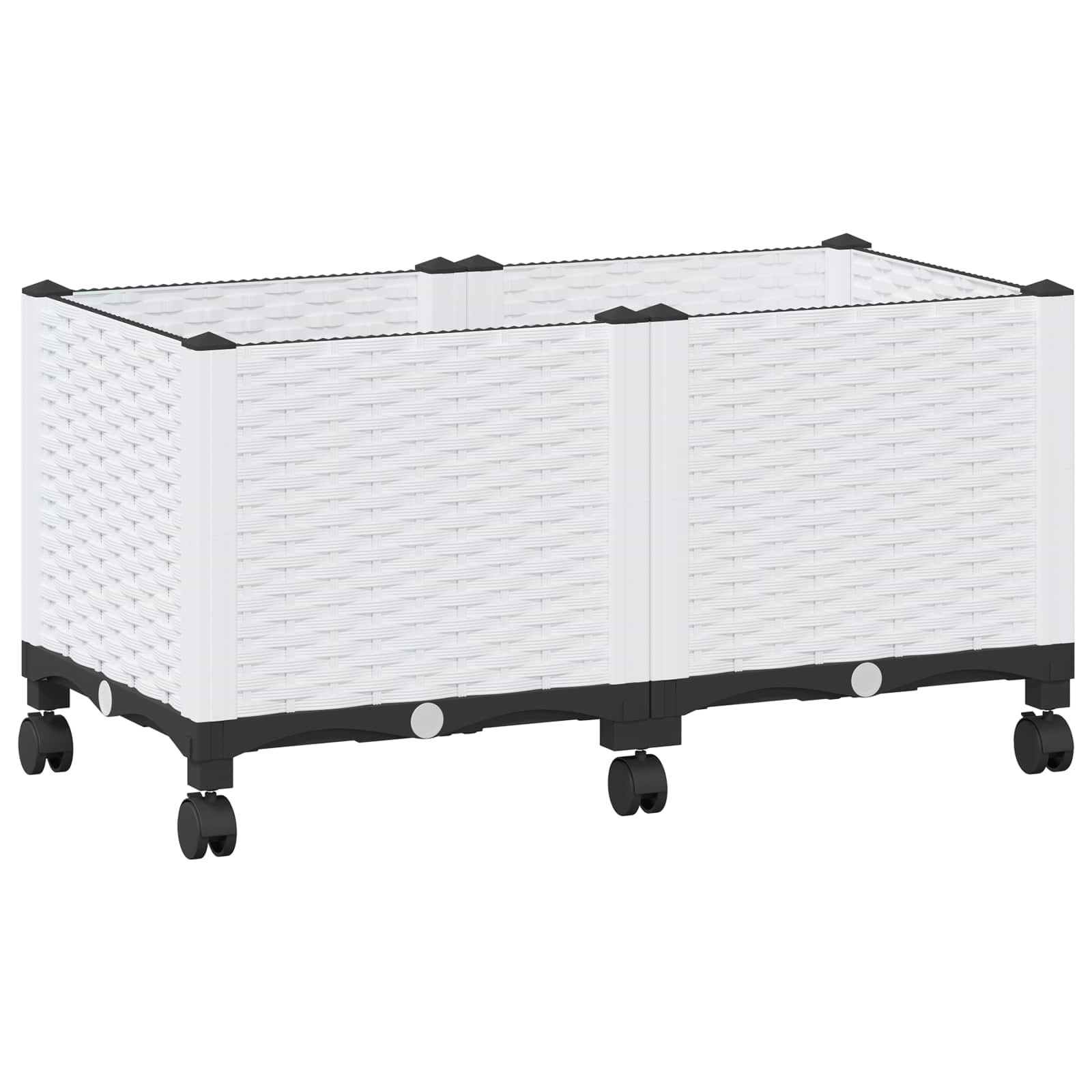 Κήπος Γλαστράκι με Ροδάκια Λευκό 80 x 40 x 48 cm PP - Pakobazaar