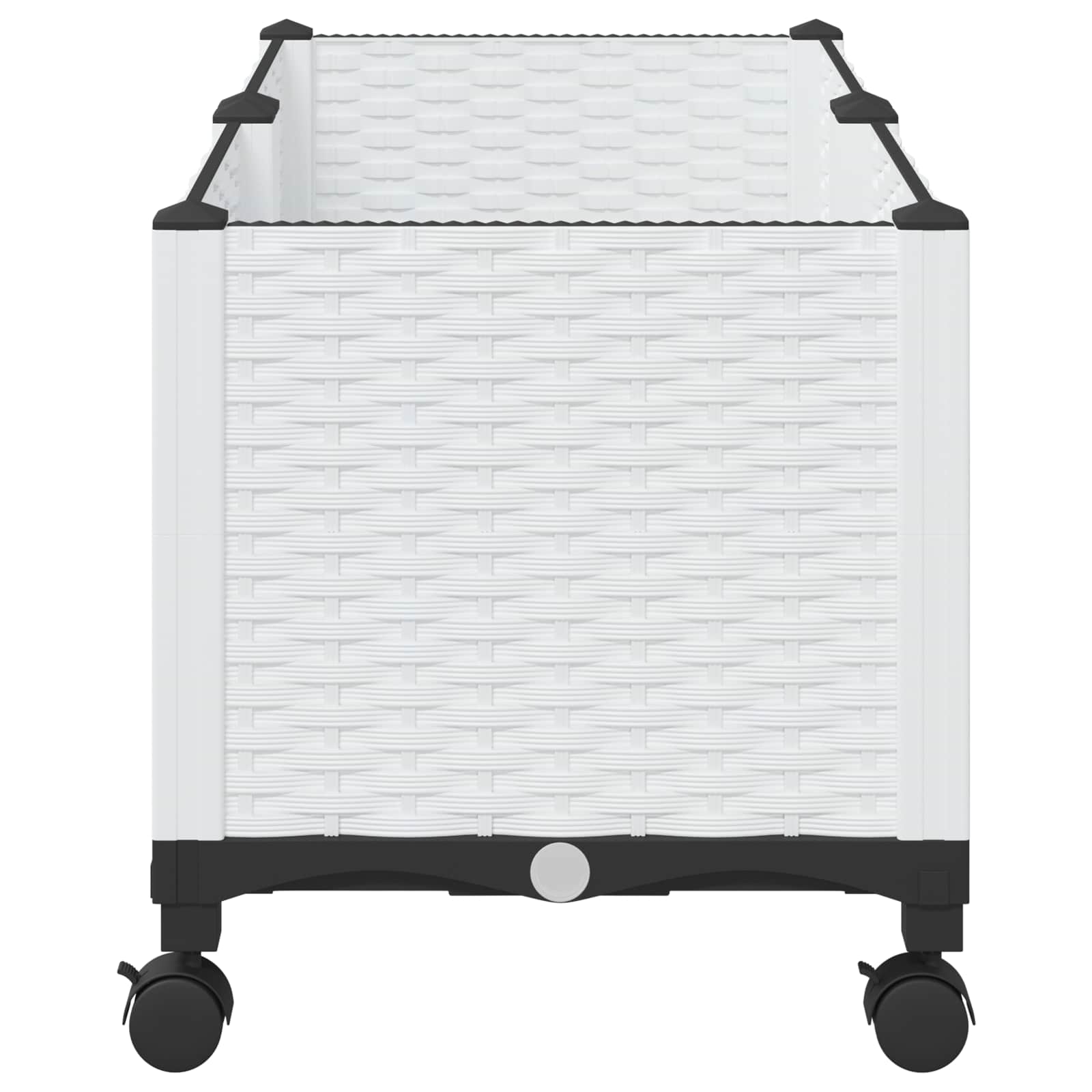 Κήπος Γλαστράκι με Ροδάκια Λευκό 80 x 40 x 48 cm PP - Pakobazaar
