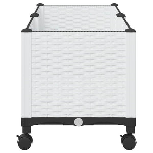 Κήπος Γλαστράκι με Ροδάκια Λευκό 80 x 40 x 48 cm PP - Pakobazaar