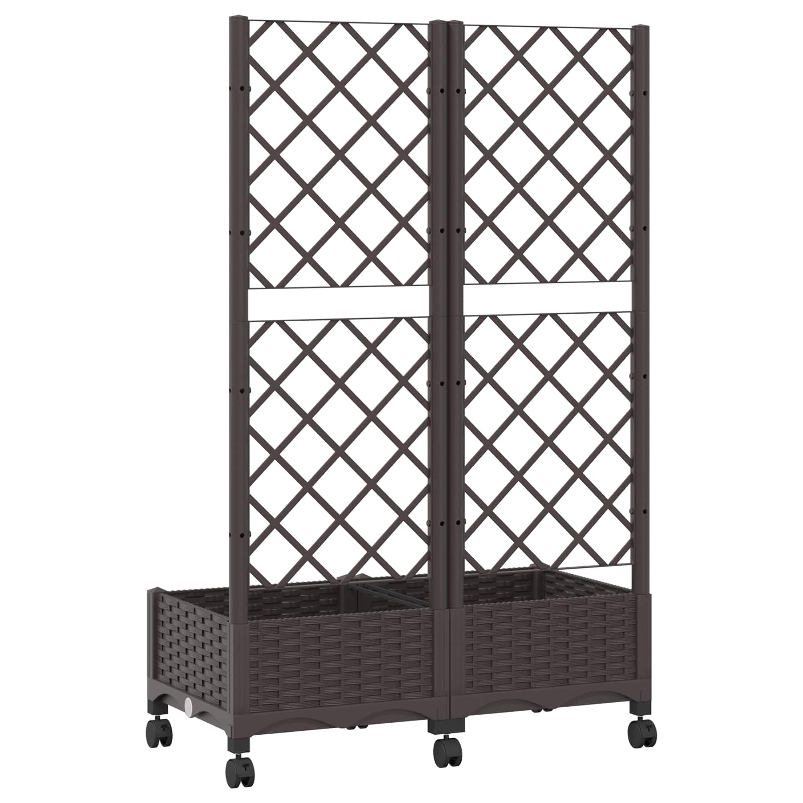 Γλάστρα κήπου με πέργκολα & τροχούς Καφέ 80 x 40 x 131,5 εκ. PP - Pakobazaar
