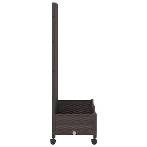 Γλάστρα κήπου με πέργκολα & τροχούς Καφέ 80 x 40 x 131,5 εκ. PP - Pakobazaar