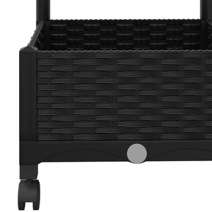 Γλάστρα κήπου με πέργκολα & τροχούς Μαύρο 80 x 40 x 131,5 εκ. - Pakobazaar
