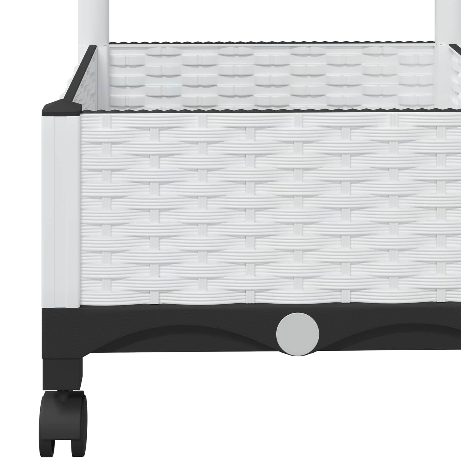 Γλάστρα κήπου με πέργκολα & τροχούς Λευκό 80 x 40 x 131,5 εκ. - Pakobazaar