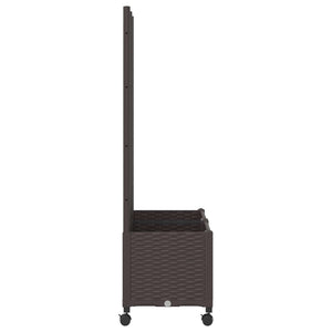 Γλάστρα κήπου με πέργκολα & τροχούς Καφέ 80 x 40 x 146 εκ PP - Pakobazaar