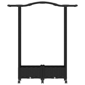 Ανυψωμένο Κρεβάτι με Πέργκολα και Οροφή Μαύρο 124 x 40 x 129 εκ - Pakobazaar