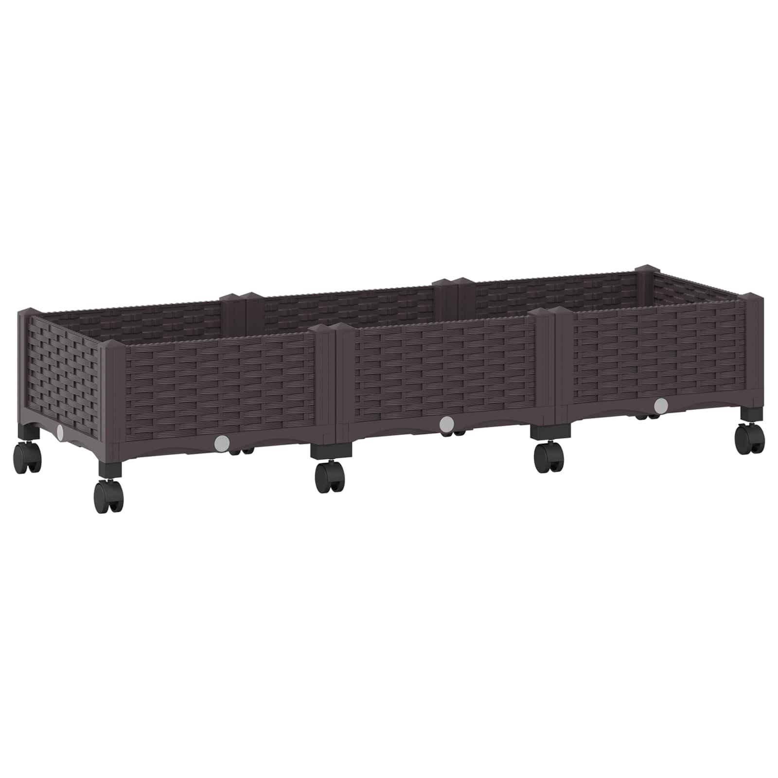 Κήπος Γλαστράκι με Ροδάκια Καφέ 120 x 40 x 29 εκ PP - Pakobazaar