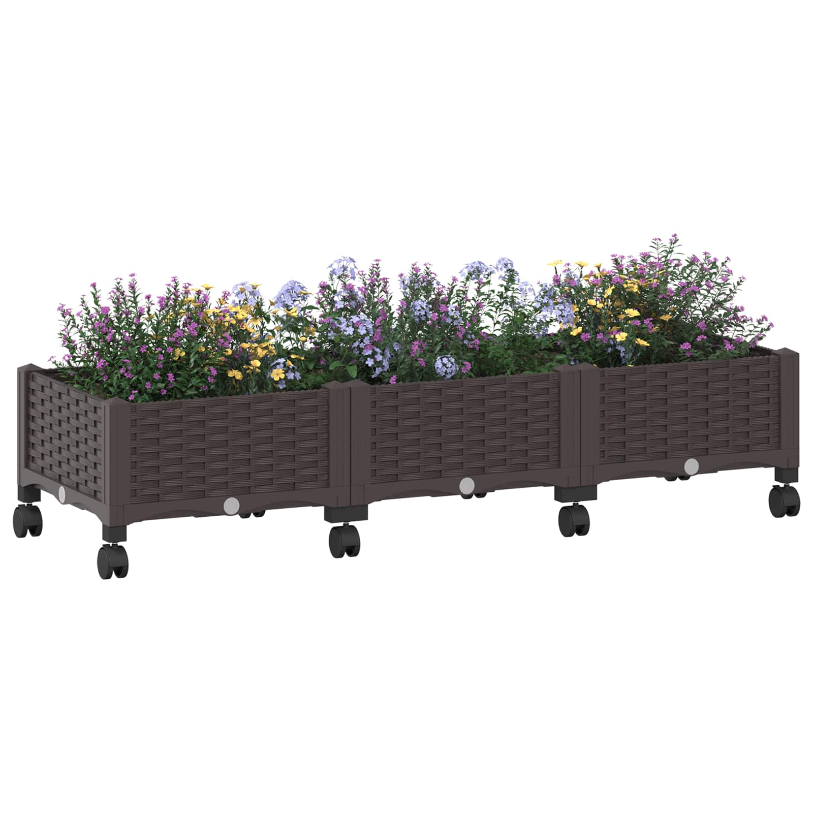 Κήπος Γλαστράκι με Ροδάκια Καφέ 120 x 40 x 29 εκ PP - Pakobazaar