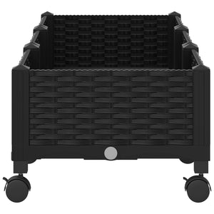 Κήπος Γλαστράκι με Ροδάκια Μαύρο 120 x 40 x 29 εκ PP - Pakobazaar