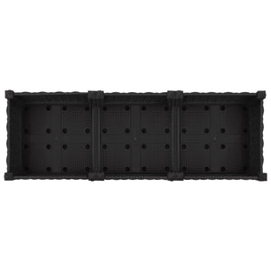 Κήπος Γλαστράκι με Ροδάκια Μαύρο 120 x 40 x 29 εκ PP - Pakobazaar