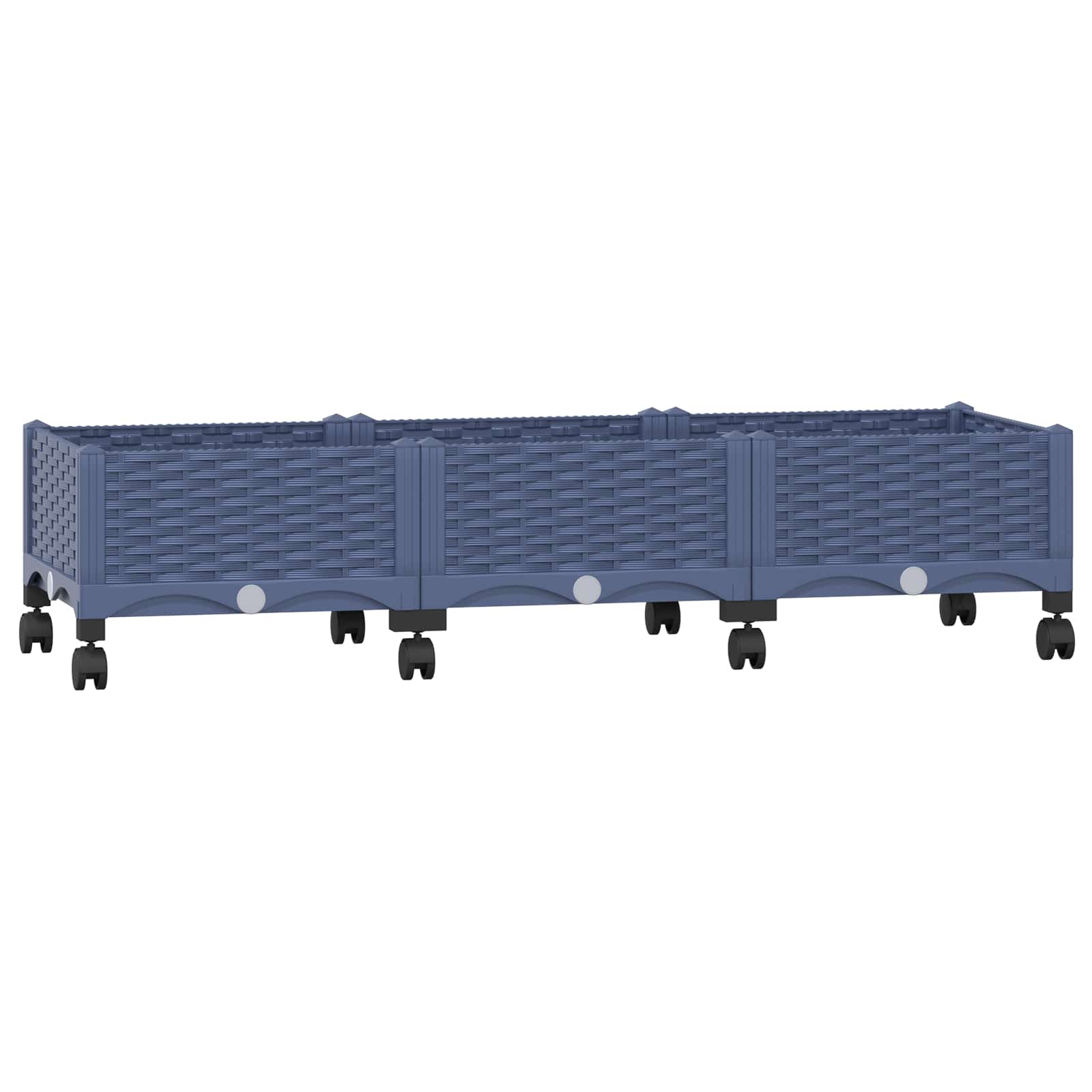 Κήπος Γλαστράκι με Ροδάκια Μπλε Γκρι 120 x 40 x 33 cm PP - Pakobazaar