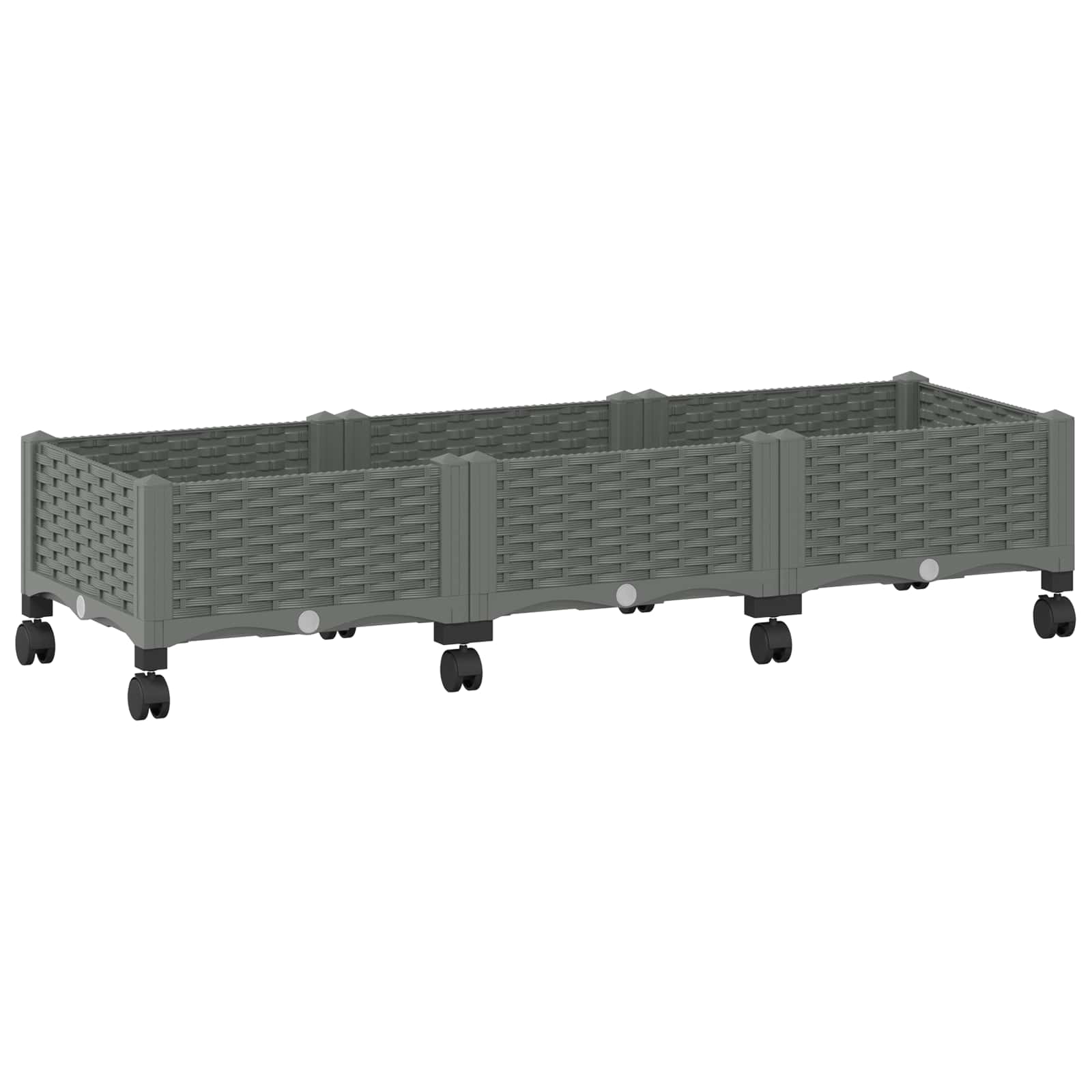 Κήπος Γλαστράκι με Ροδάκια Ανοιχτό γκρι 120 x 40 x 33 cm PP - Pakobazaar