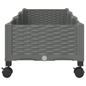Κήπος Γλαστράκι με Ροδάκια Ανοιχτό γκρι 120 x 40 x 33 cm PP - Pakobazaar