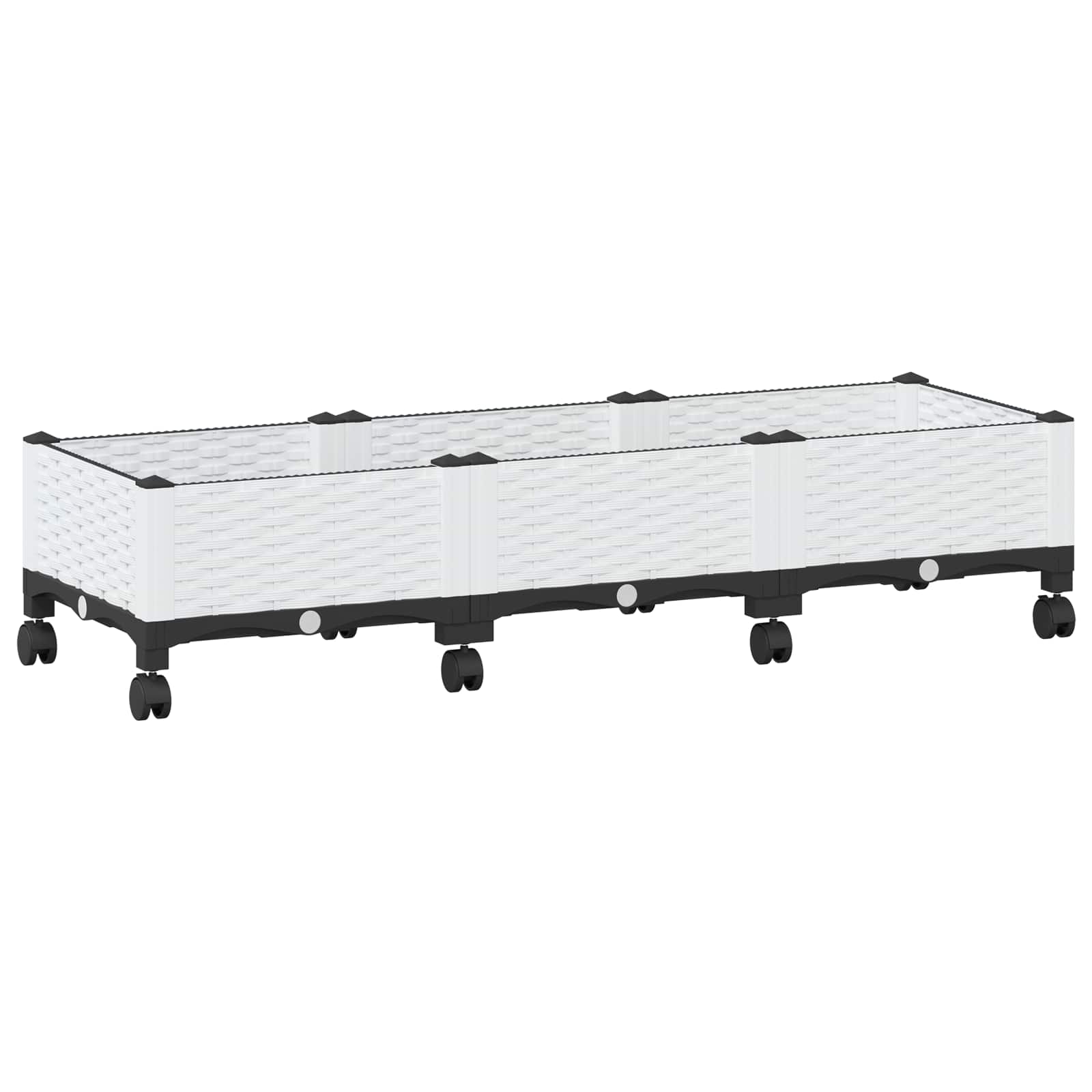 Κήπος Γλαστράκι με Ροδάκια Λευκό 120 x 40 x 33 cm PP - Pakobazaar